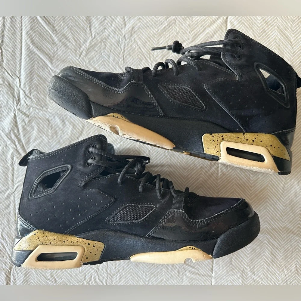 Nike Air Jordan Fight Club 91 Youth 6.5 Black Gold Basketball Shoe Unisex Boys